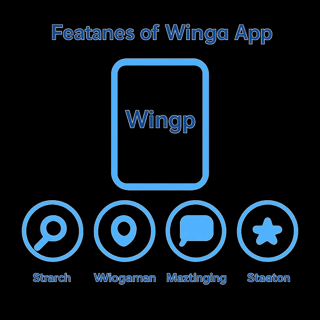 An illustration detailing the functionalities of the Wingo App.
