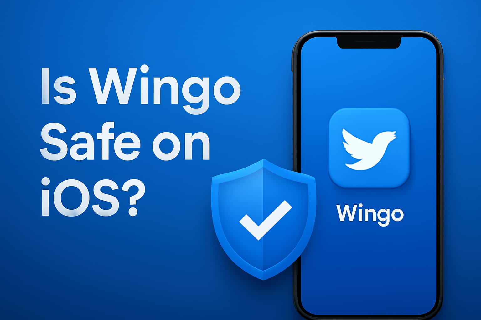 An informative visual representation about Wingo's safety on iOS, featuring the text 'Wingo'.