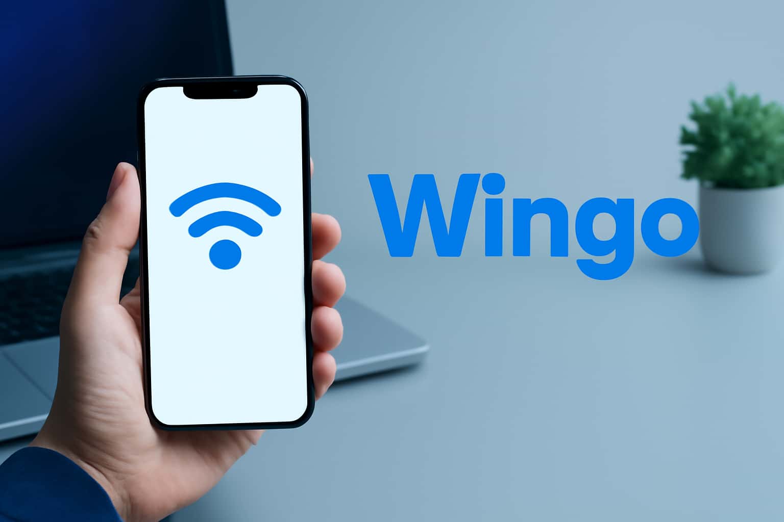 An informational scene showcasing mobile access features for Wingo.