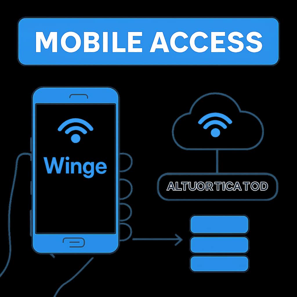 An educational diagram about mobile access features of Wingo.