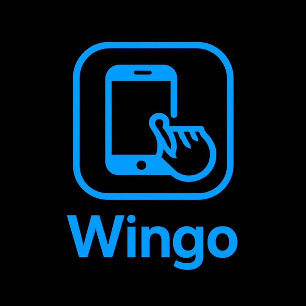 A professional badge representing mobile access for Wingo.