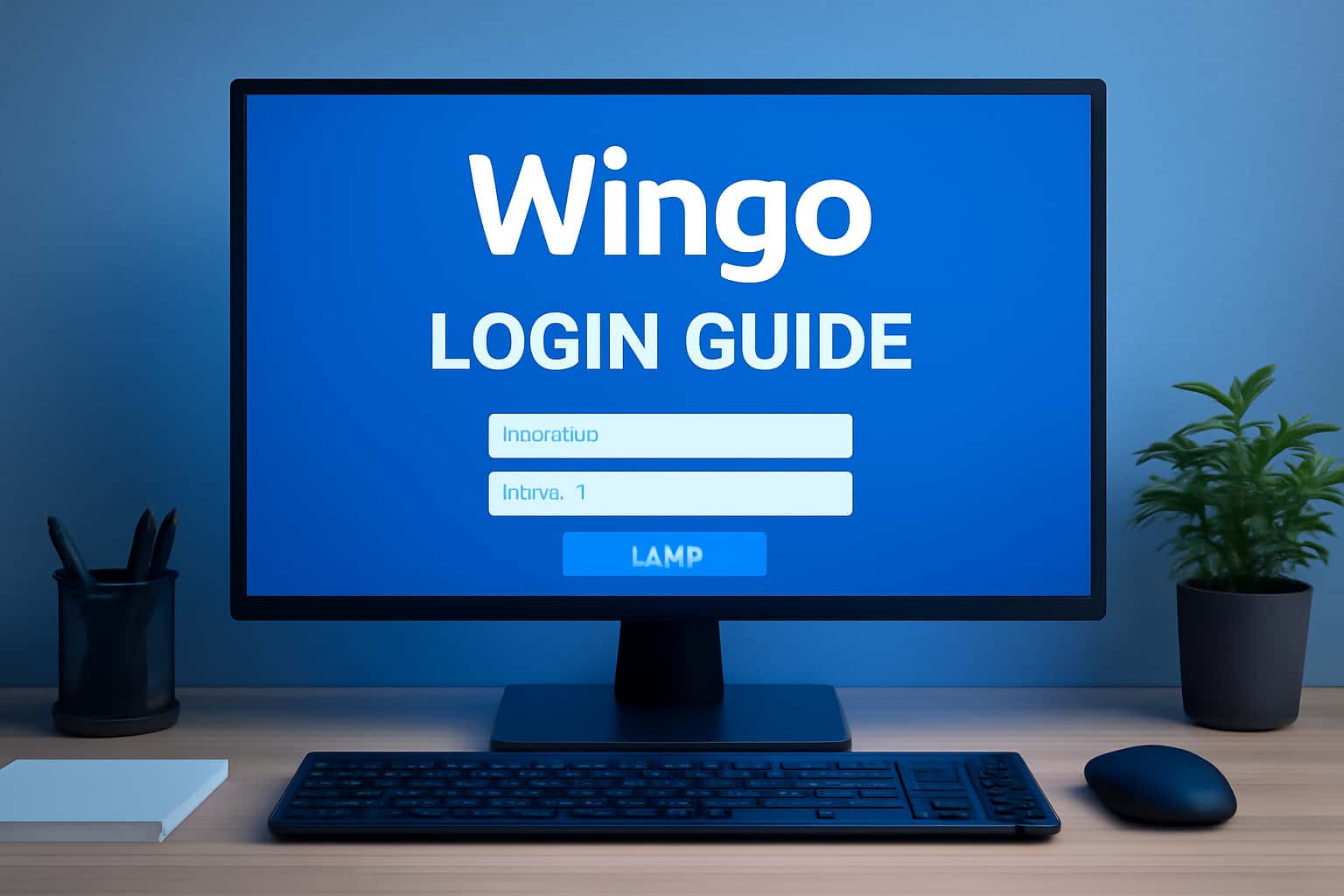 An informational scene displaying the Wingo Login Guide.