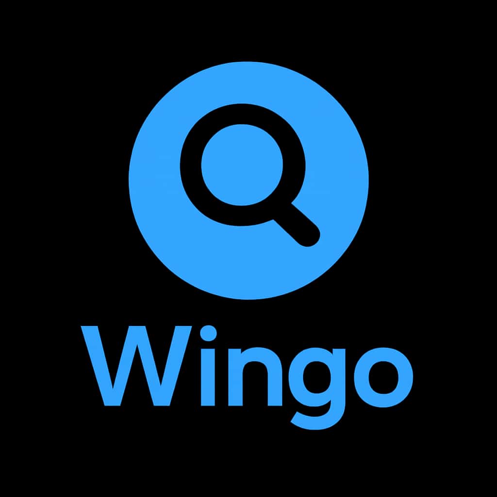 A badge representing Wingo Features with the text 'Wingo' in a clean design.